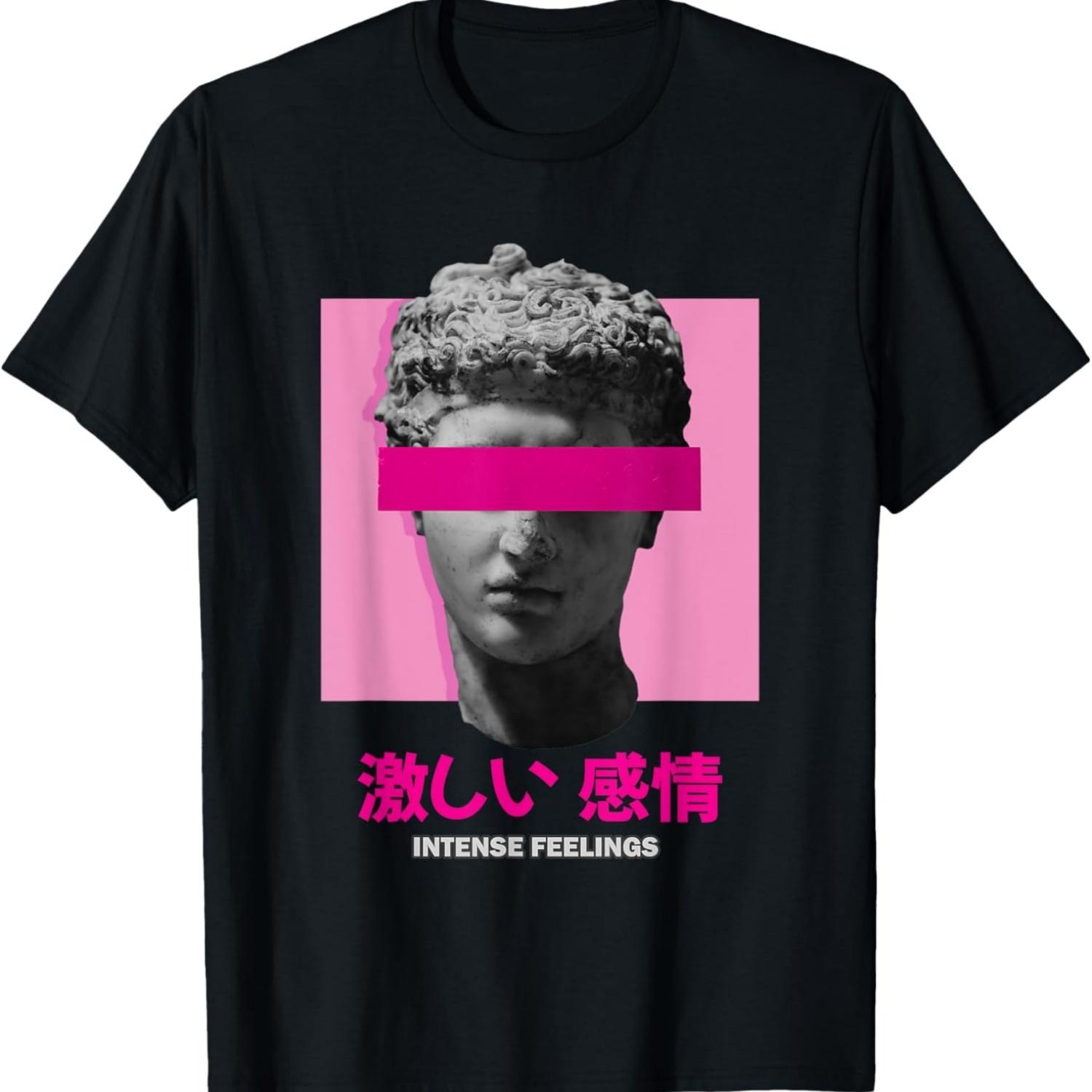 Intense Feelings in Japanese Vaporwave Retro Vibes Aesthetic T-Shirt S