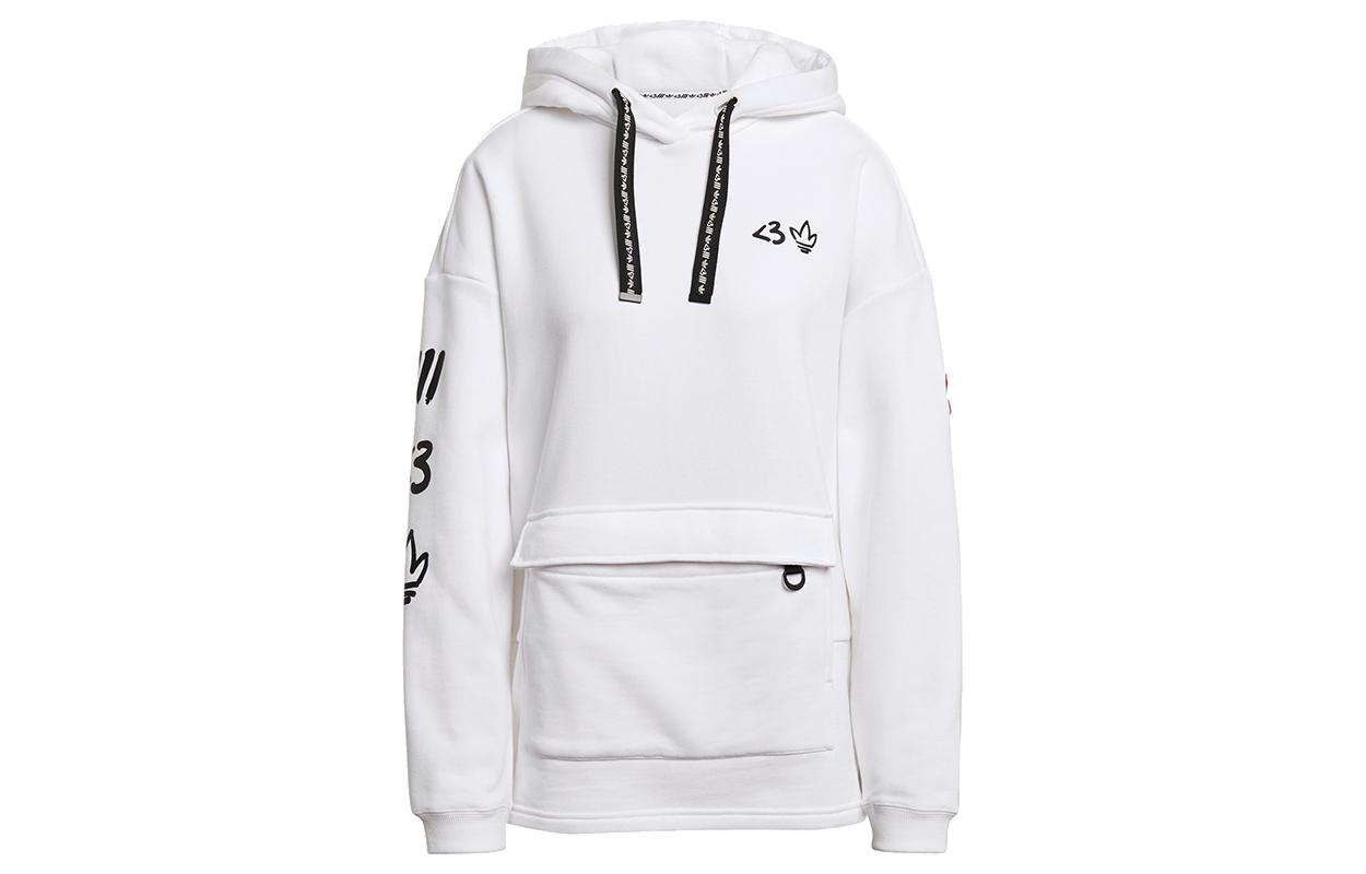 

Adidas Originals Sweatshirts Women s White Hooded Moderate Regular H39033 30