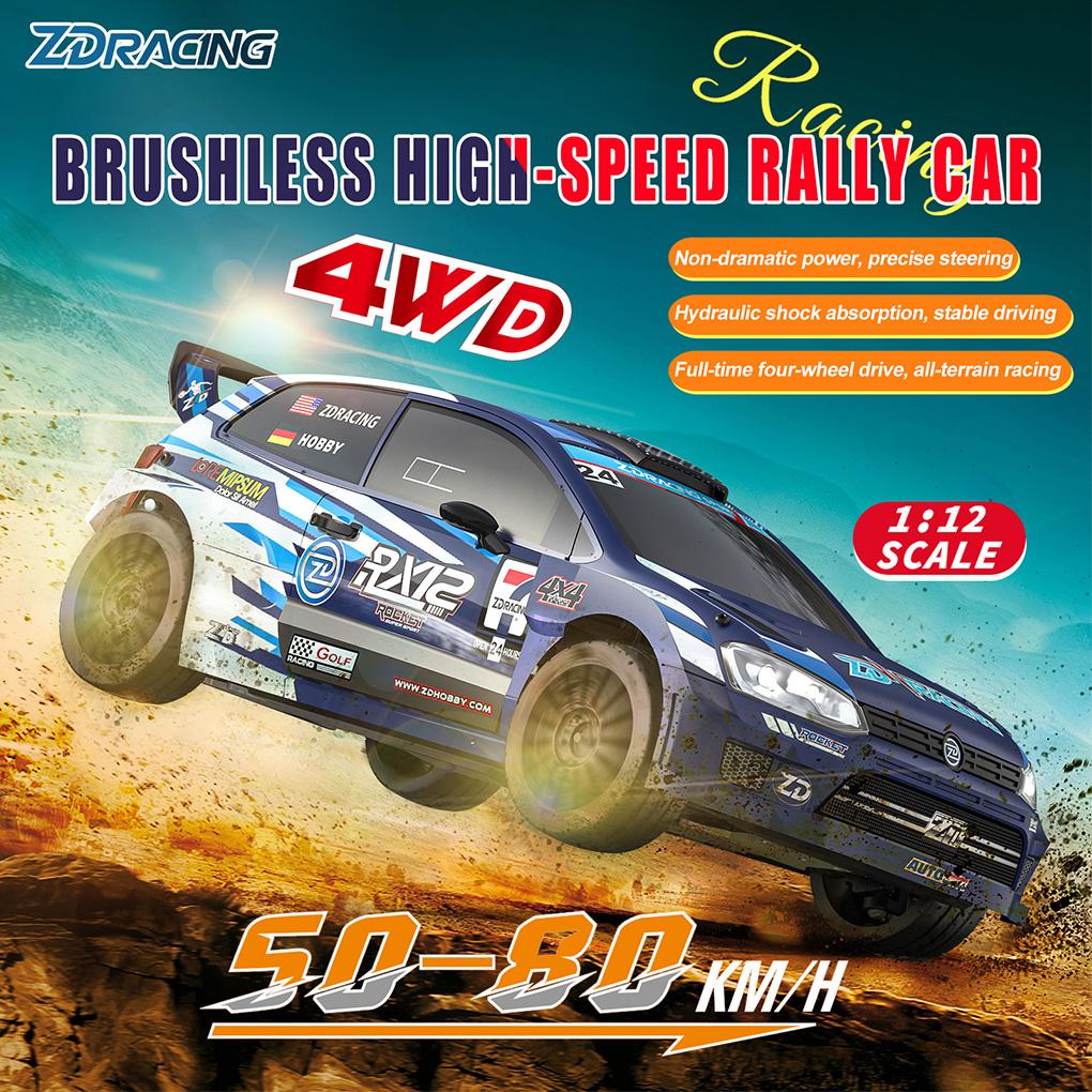 New 1/12 ZD RX12 RC Rally Car High-Speed Brushless Four-Wheel Drive Racing Car 6-Channel Electric Remote Control Car Toy Gift