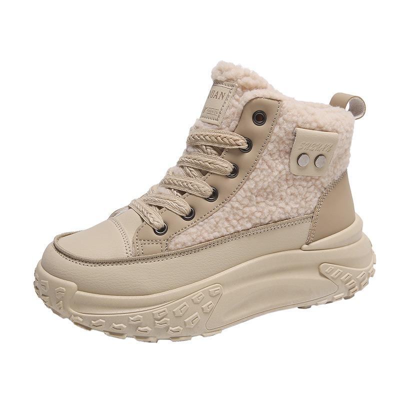 Dad Shoes Women's Winter Fleece Warm High Top Tide Student Leisure Sports Cotton Shoes Women