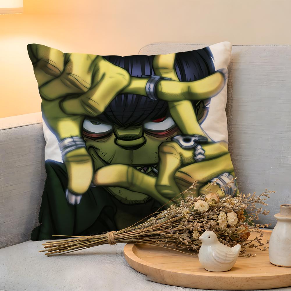 Cushion Cover Linen SkinFriendly Soft Decorative Case for Sofa Home Decor GGorillaz Music Brand Pillow cover