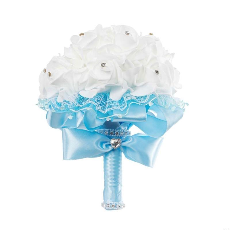 

Bridal Bouquet Artificial Flowers Wedding Floral Arrangement X3UC синий