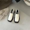 2025 spring and autumn new British style thick-soled square head retro loafers French muffin and small leather shoes for women
