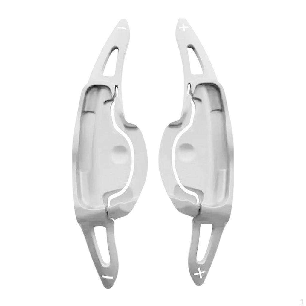 2 Pieces Auto Steering Wheel Paddle Extension Cover, Aluminum Alloy Larger Parts Interior Fit for