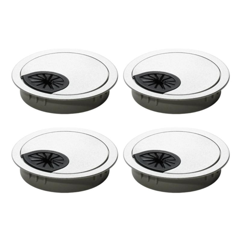 ABS Cord Hole Cover For Office Desk Wire Organization Modern Cable Management Desk Grommet For Neat Work