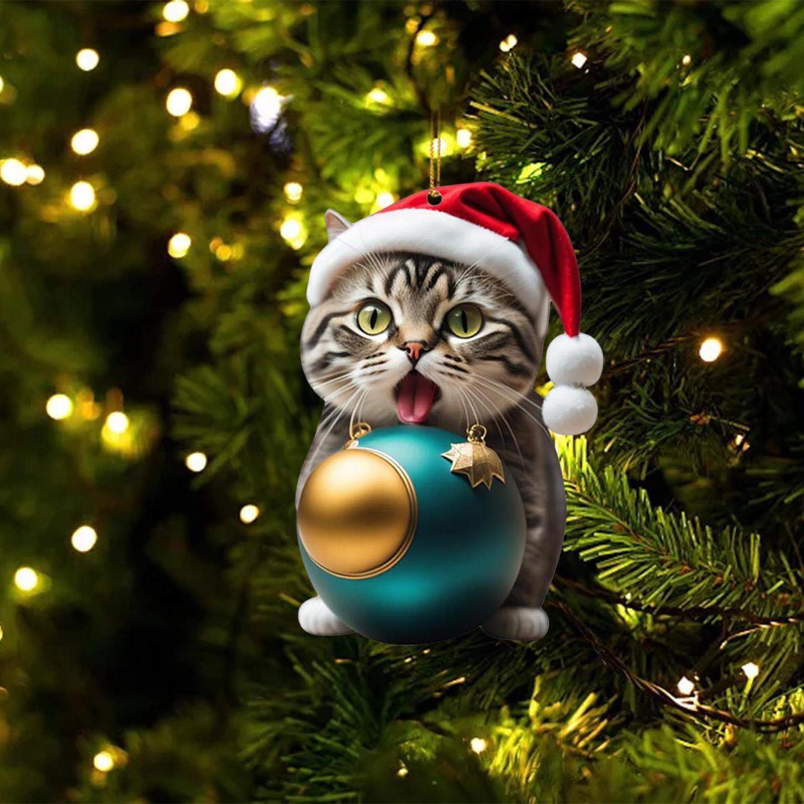 

Рождественское украшение в виде кошки, елочное украшение в виде котенка, Style D