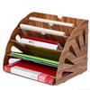 Wooden Color Office Desk Organizer DIY Document File Cabinet Multifunction Desk Accessories Storage Magazine Book Desk Shelf ZM