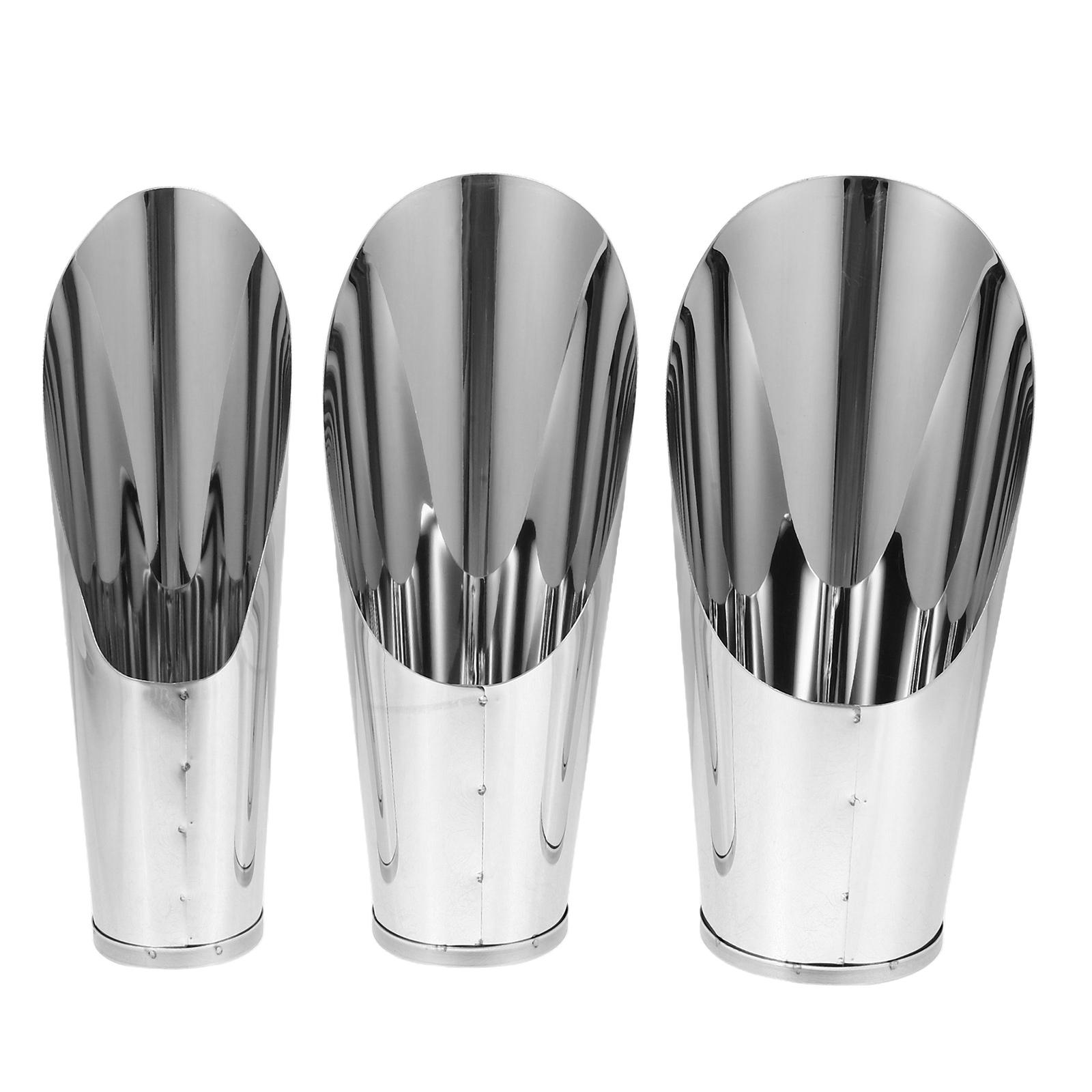 3 Pcs Stainless Steel Flower Shovel Bucket Bonsai Soil Scoop Potting Tool Succulent Transplanting Scooper Metal Garden Shovel