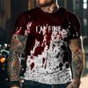 Halloween Horror Men's T-shirt Blood 3D Printed Round Neck Short Sleeved T-shirt
