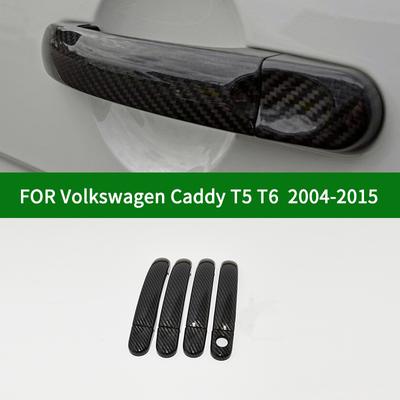 For 2003-2015 Volkswagen VW Caddy  T5 T6 Third Generation Caravelle Car 2/4 Door Handle Cover,carbon Fiber Pattern Cover