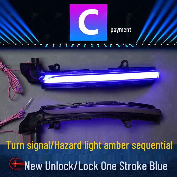 Jaguar F-TYPE Rearview Mirror Blue Sequential Turn Signal & Daytime Running Light Modification.