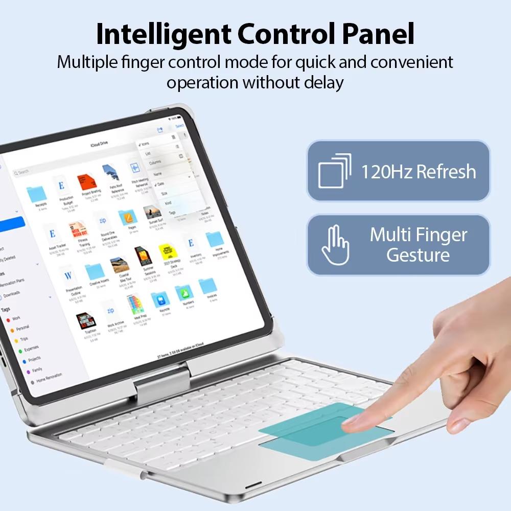Magic Keyboard Hülle für iPad Air 11/13 M2 M3 M4, iPad Pro 11/12.9, Air 5/4/10.9, iPad A16 7./8./9./10. Gen Funda Cover Tastatur