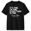 Men Retro I’m Fine Everything Is Fine Senior Mom Class of 2027 T Shirt Pure Cotton Clothes Humorous Short Sleeve Tee Shirt