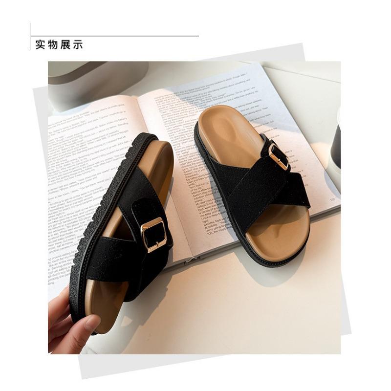 Oversized, Sandals, Thick Bottom, Versatile, Beach Shoes, Seaside, New Style, Outerwear, Women's, Slippers