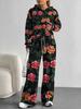 European and American Autumn and Winter Casual Long-sleeved Suit Women's Hooded Sweater Trousers Two-piece Set Retro Elements