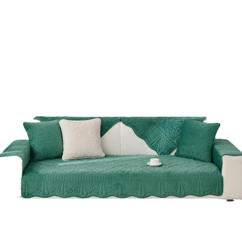 Grey Sofa Cushion Thick High-End Winter Velvet New  Straight Row Four-Person Sofa Cover Towel Autumn And Winter