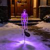 Halloween Party Decoration 3D Skeleton Solar Garden Lamp, Spooky Human Pathway Outdoor Decorations Lights, Waterproof Resin Stake Lights for Yard Lawn