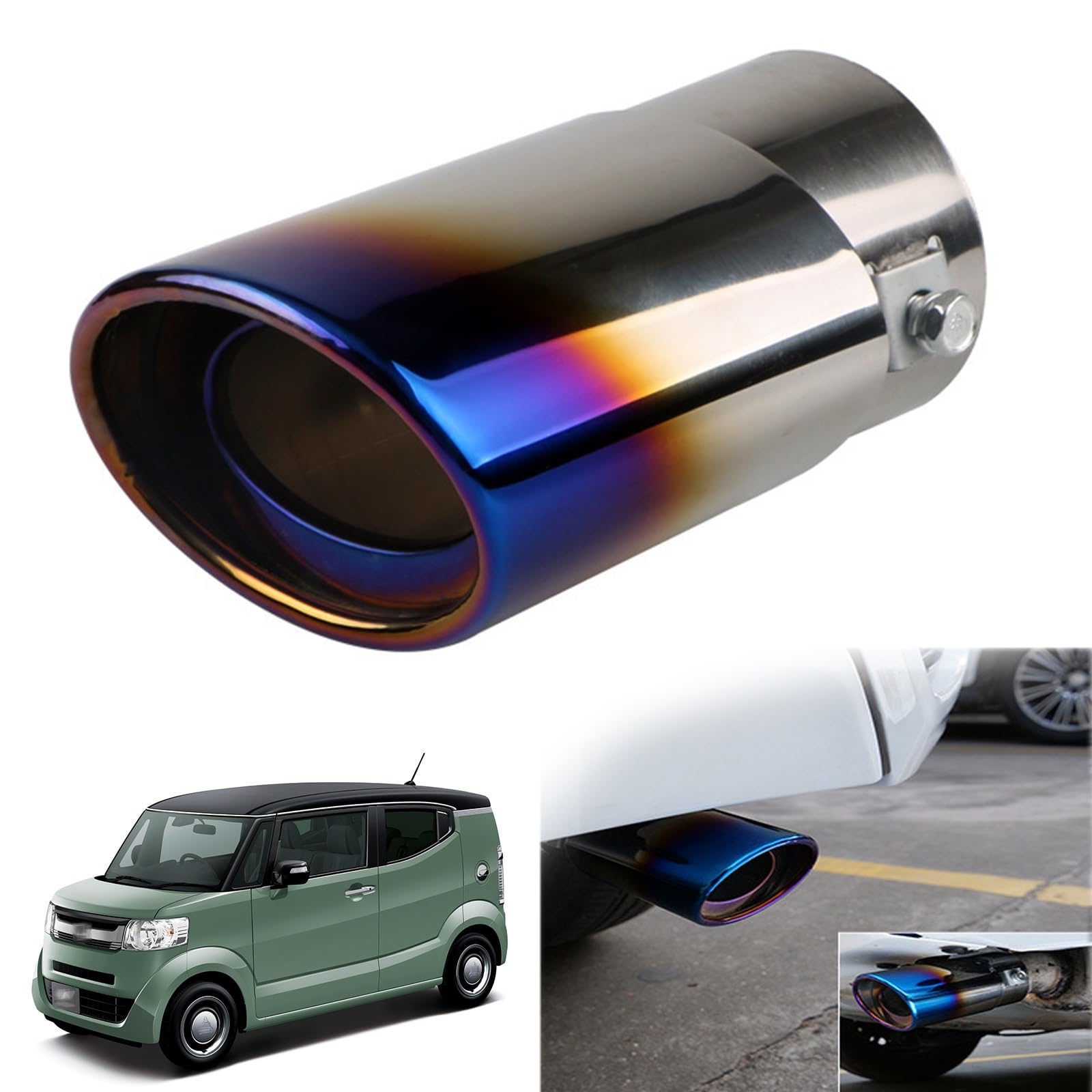 Honda N-BOX SLASH Exclusive Muffler Cutter Car Tailpipe Custom Exhaust straight синий