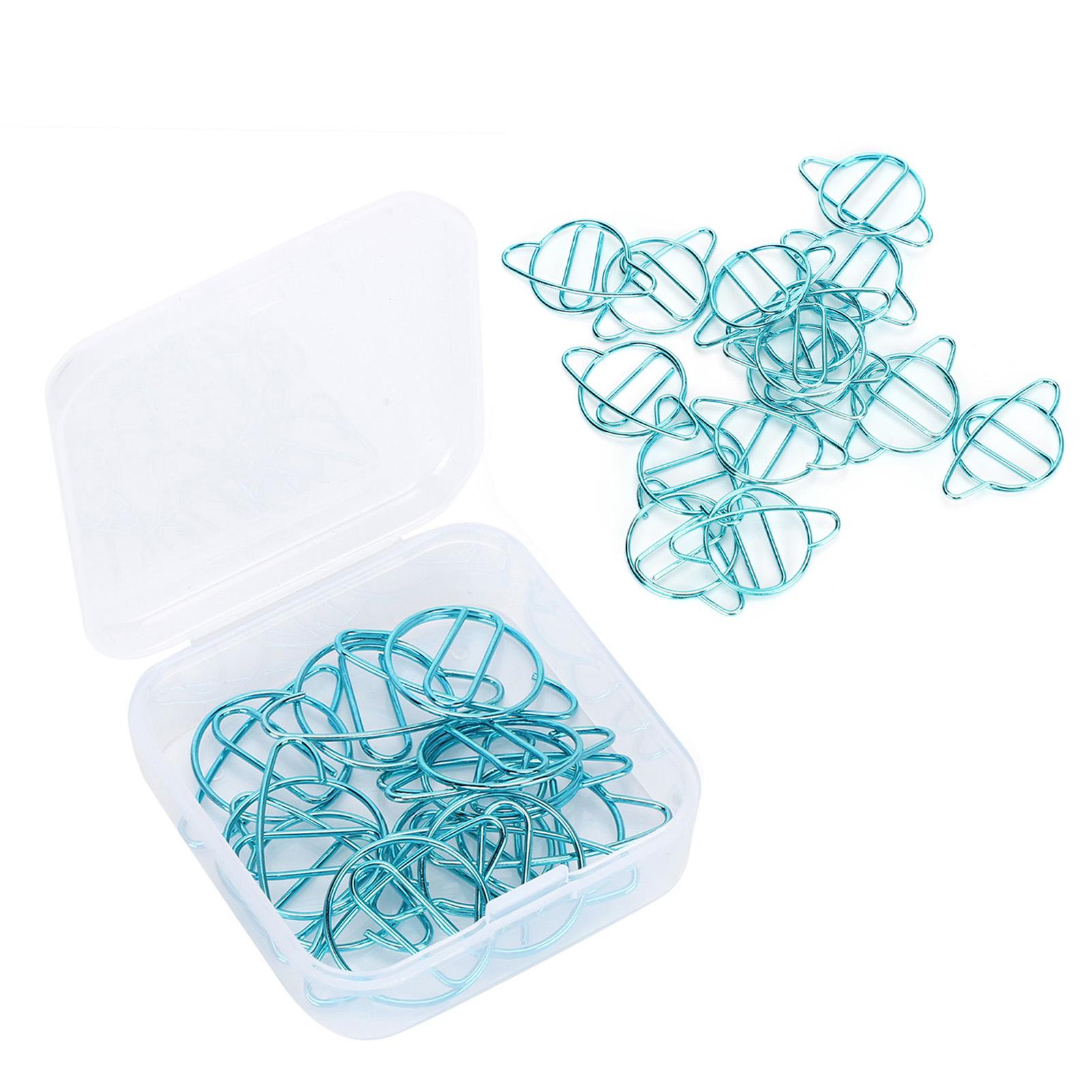 

20Pcs School Paperclip NonSlip Bookmark Iron Stationery Clip Craft Decorations Blue