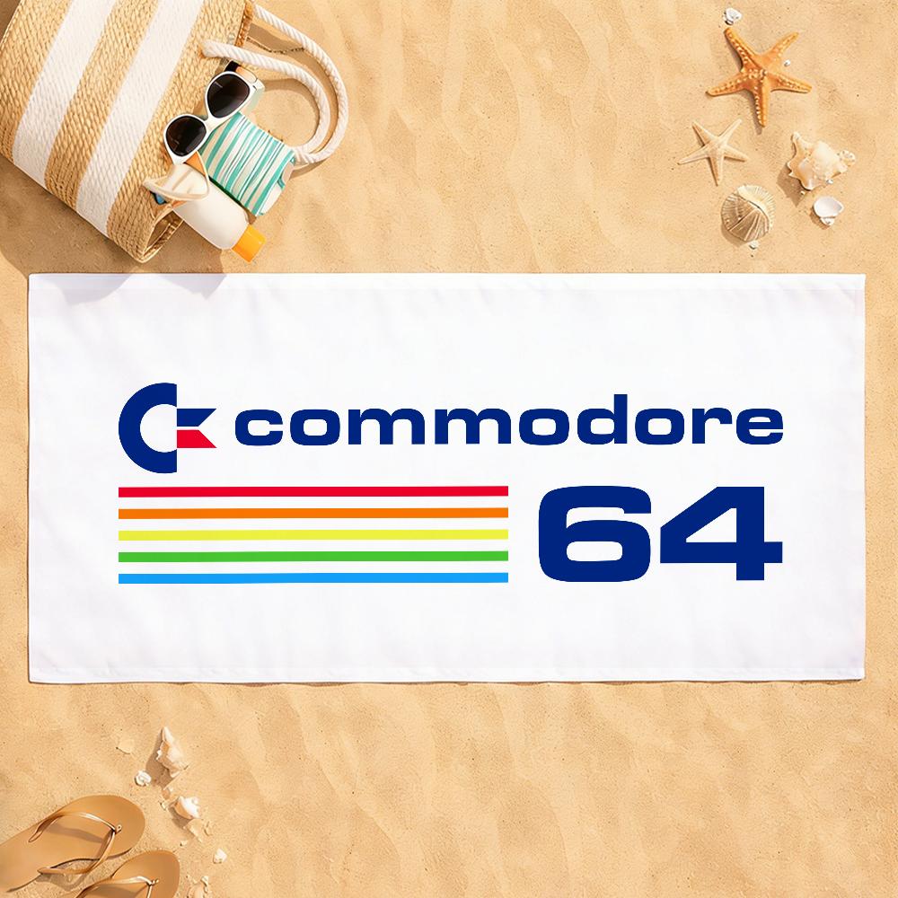 Fashion C-Commodore 64 logo Towel Quick Dry Absorbent Beach Towel for Sports, Fitness, Swimming and Outdoor Activities