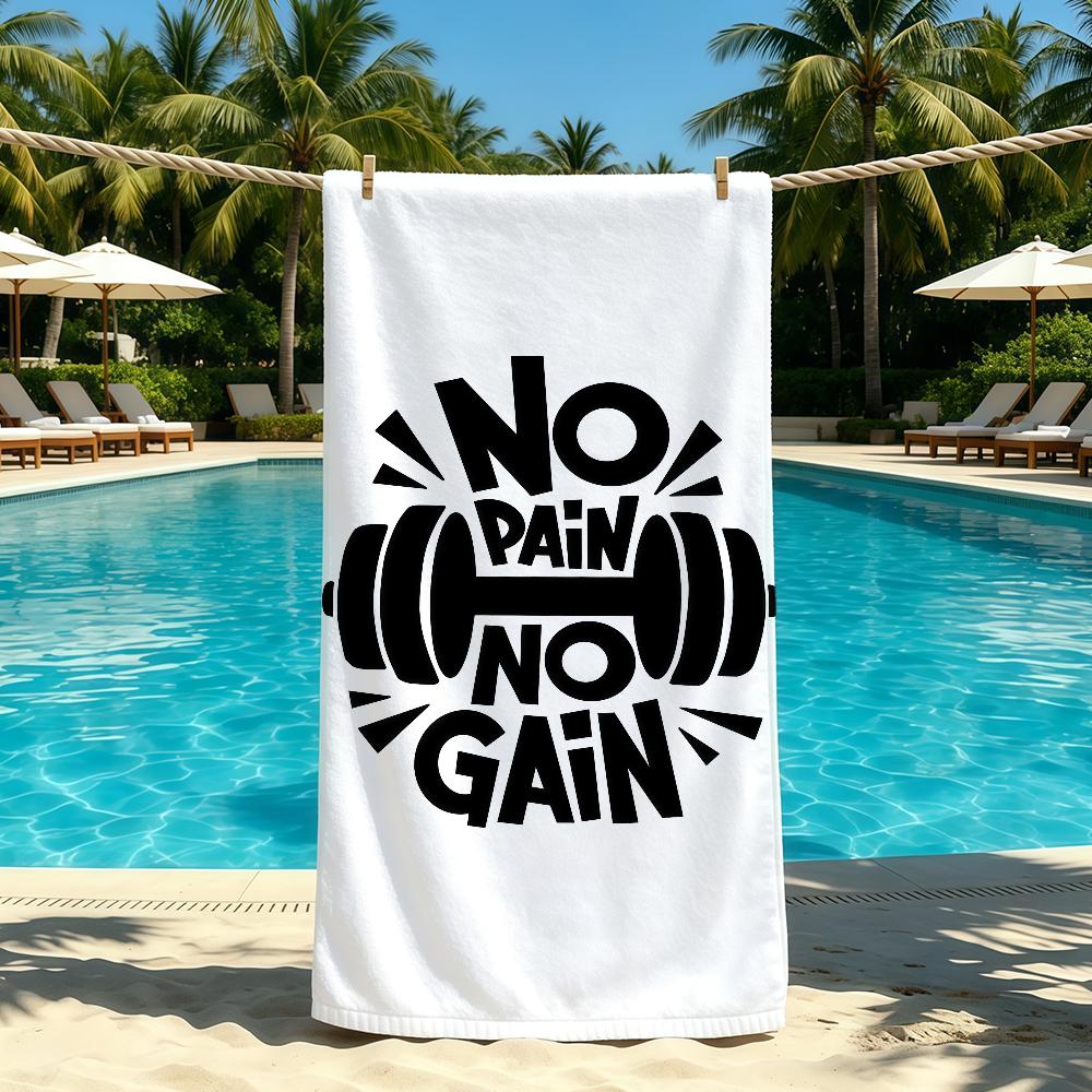 No Pain No Gain GYM Handtuch Für Camping im Freien Strandhandtuch Super Saugfähig Schnelltrocknend Sommerhandtuch