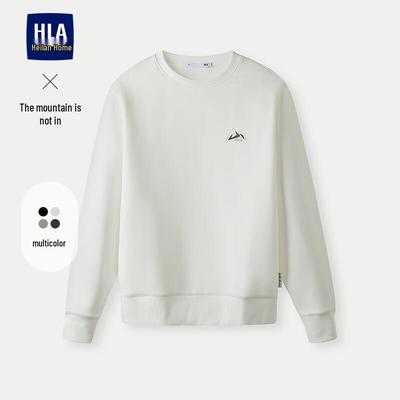 HLA Pánska Jesenná 2025 'Horská Séria' Vyšívaná Mikina s Okrúhlym Výstrihom