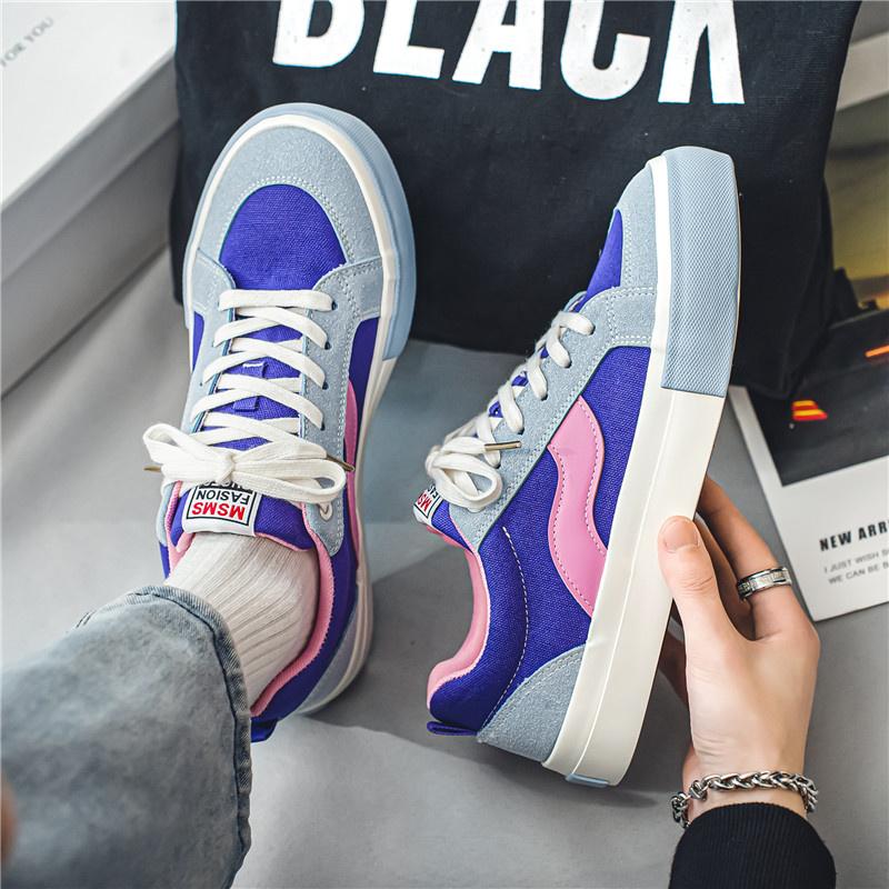 Hot Sale Purple Mens Canvas Shoes Sneakers Fashion Designer Vulcanized Shoes Men Flats Breathable Hip Hop Skateboard Shoes Men