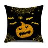Pumpkin Head Linen Halloween Pillowcase Black Moon Cartoon Printed Sofa Cushion Pillowcase