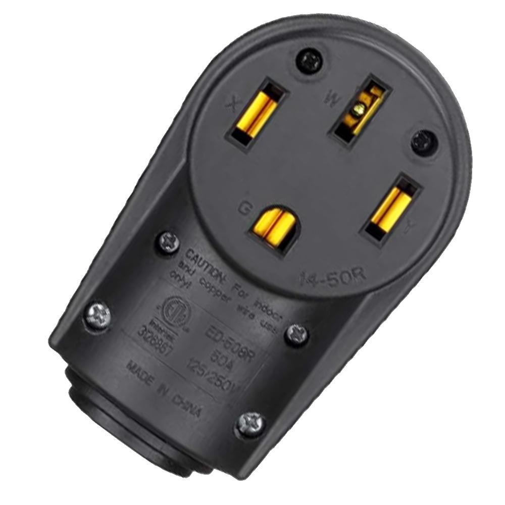 Nema 14-50P 14-50R 50Amp RV Plug Heavy Duty RV EV Replacement Socket Male/Female Plug with Ergonomic Handle 125V/250V for Camper
