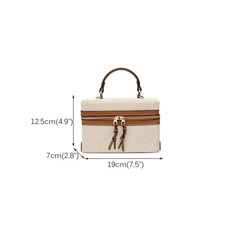 2025 Fashion Small Women Shoulder Bags Branded Style Crossbody Bag Two-way Zip Handbag Two-tone Boxy Cosmetic Bag Makeup Pouch