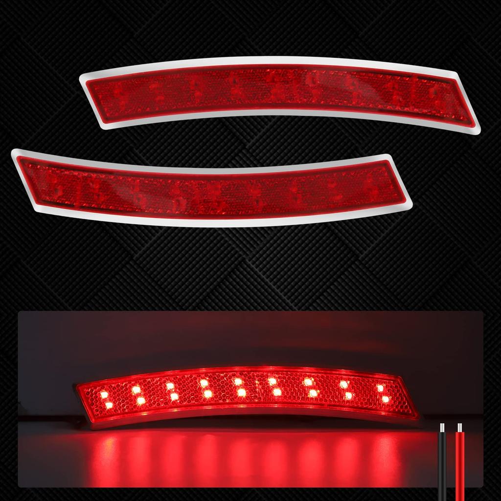 Ygmylandbb Fender Marker Wheel Side Marker Side Turn 18 Universal US Set of 2 Arches, Eyebrows, Lamps, Signals, LEDs, Fit, 12-24V, Red, Spec,