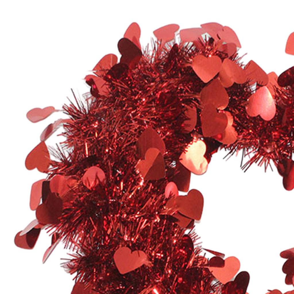 Heart Shaped Wreath Wall Hanging Decor Love Heart Wreath Valentine's Day Wreath for Window Party Indoor Front Door Festival