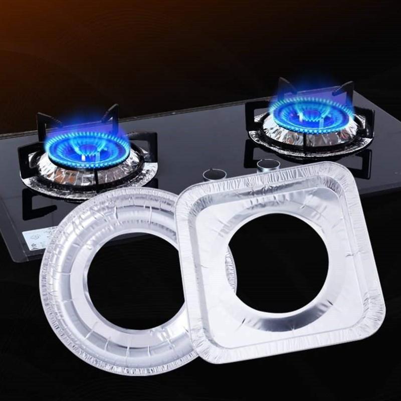 10Pcs Oil Splash Guard Gas Stove Protection Mat Heat-Resistant Aluminum Foil Liner for Cooktop