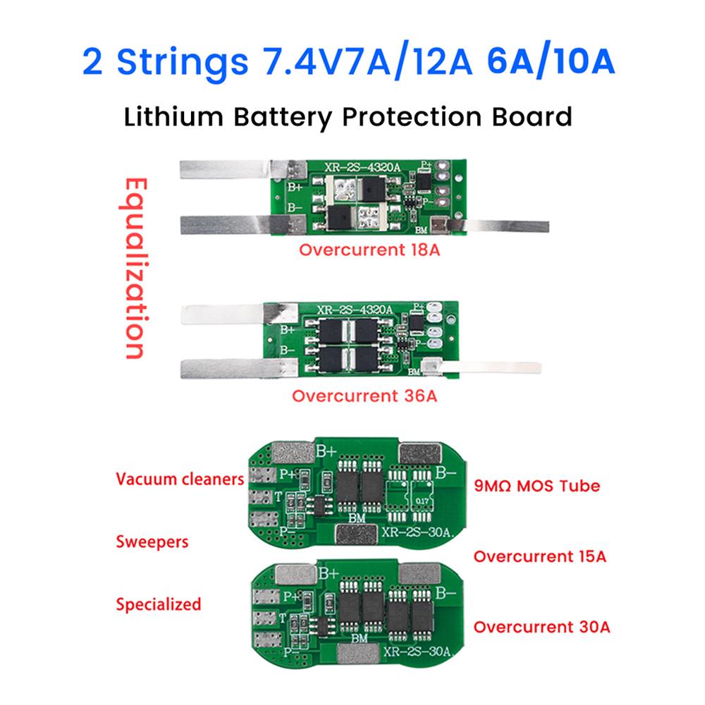 BMS 2S 18650 7.4V 8.4V Li-ion Lithium Battery Charge Discharge Protection Board PCB 5A 6A 10A Protect Circuit Plates Module