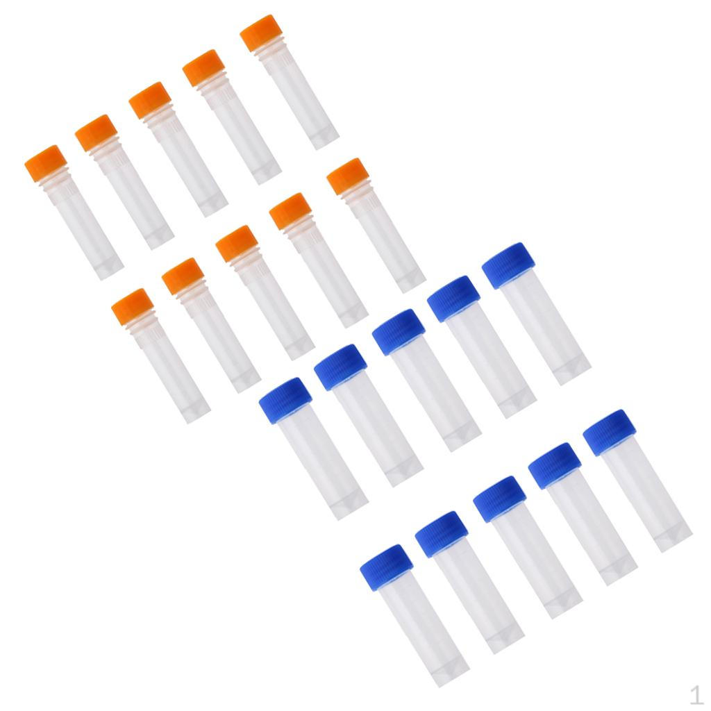 

10Pcs 1.5ml + 5ml Plastic With Screw Cap