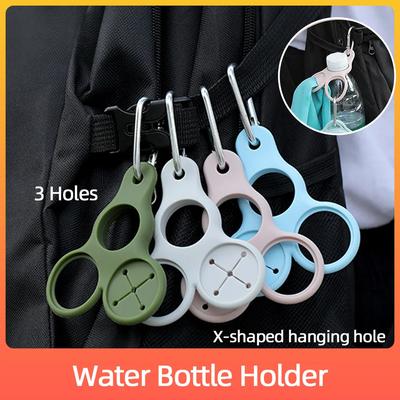 3 Piezas Hebilla de Botella de Agua de Silicona Soporte para Botella de Agua 3 Agujeros Hebilla Colgante para Botella de Agua Portátil Soporte para Recipiente de Bebida