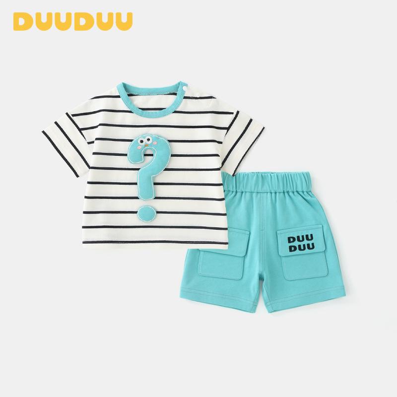 

DUUDUU 2025 Summer Korean Style Boys Short-Sleeved Baby Top & Shorts Set 90 cm