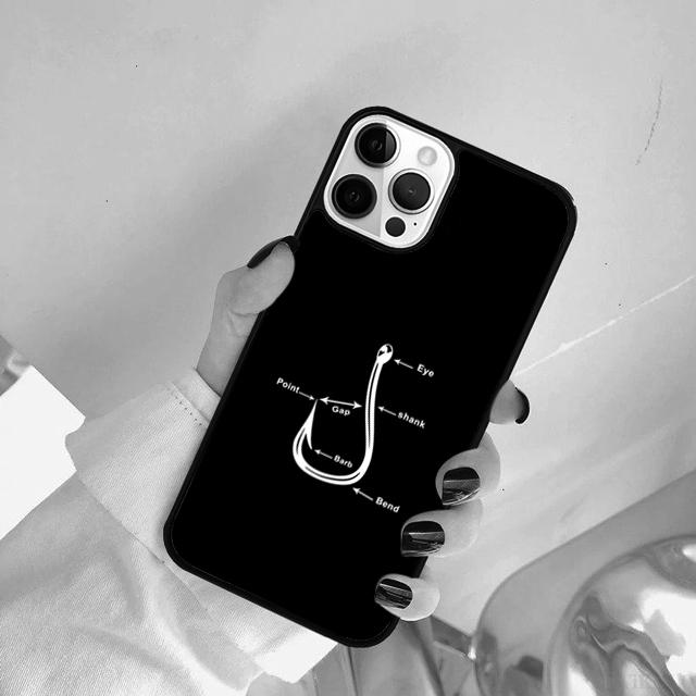 Fish Hook Fishing Phone Case Cover For iPhone 17 Air 15 Pro MAX 16 Plus 14 12 11 13 Coque