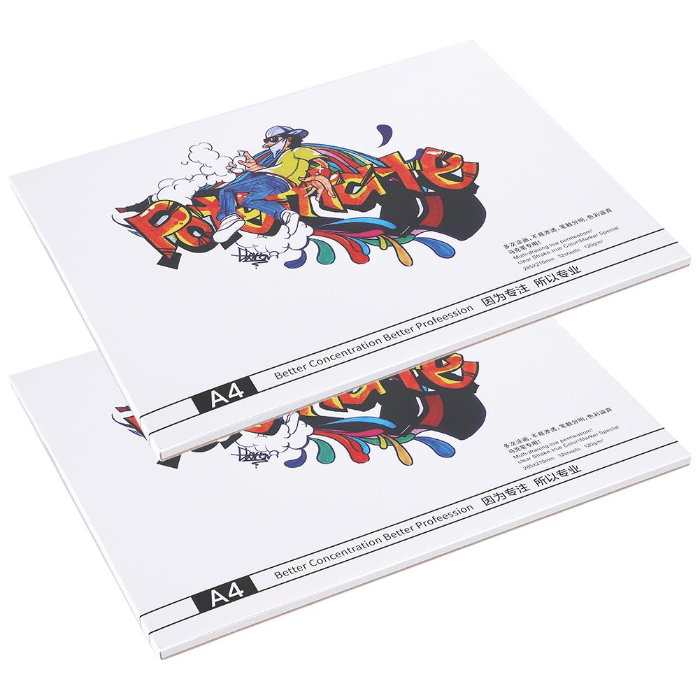 2Pcs Marker Pad Special Book A4 PlasticBound HandPainted Paper Painting Tools