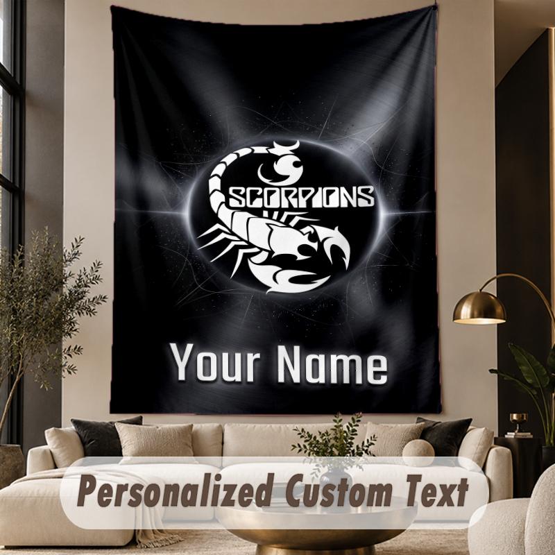 Custom Text Tapestry Scorpions Print Wall Tapestry Indoor Living Room Wall Decor