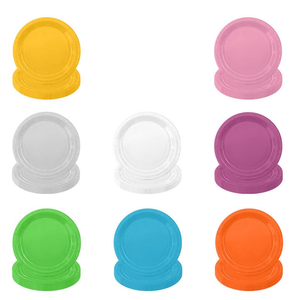 Macaron Farbe Farbe Essteller Set 9-Zoll Pappteller Kindergeburtstag Party Dekoration Zubehör