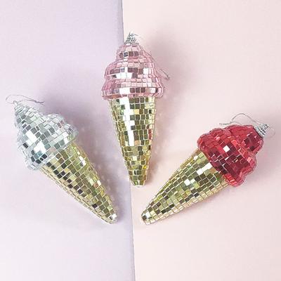 Ice Cream Shaped Disco Balls Decoration, Mini Disco Mirror Ball for Bar Ktv Club Stage Home Wedding Birthday Party Disco Ball Hanging Ornaments