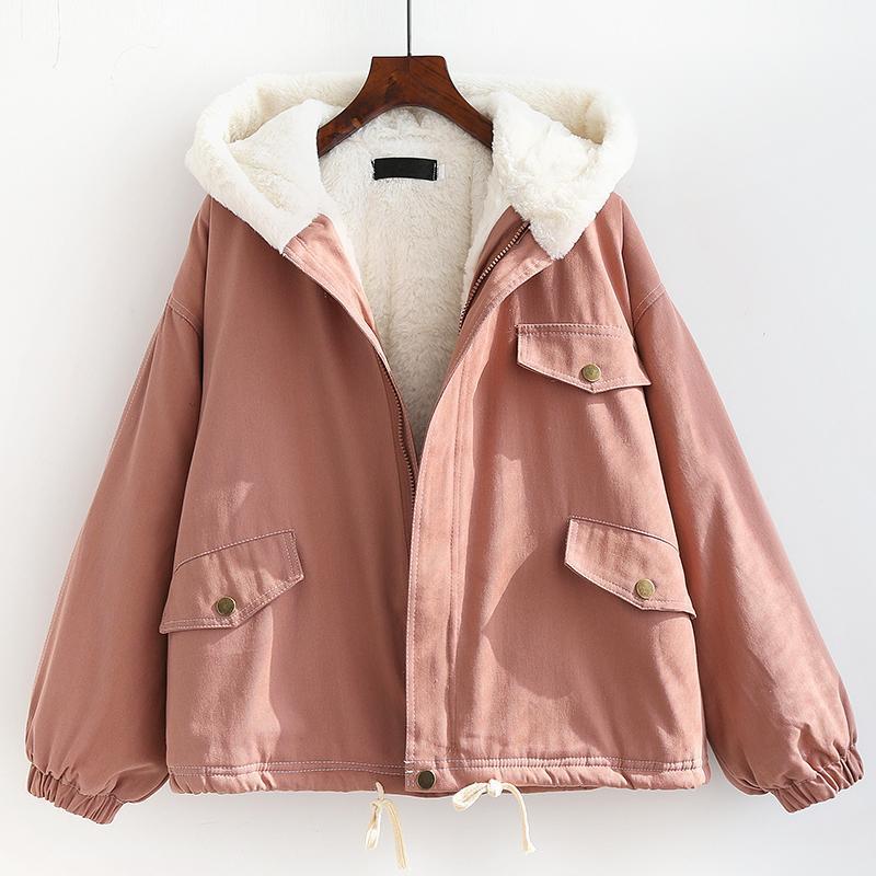 Short Style Parkas Women Solid Aesthetic All-match Students Simple Winter Coat Loose Korean Fashion Hooded Streetwear Sweet