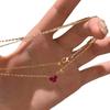Light Luxury Retro High-End Ruby Love Necklace, Simple Design Temperament Pendant, Versatile And Exquisite Female Collarbone Chain