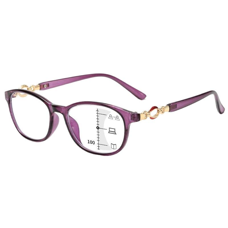 New 3 In 1 Progressive Multifocal Reading Glasses For Women Anti-Blue Eyeglasses Easy To Look Far And Near +1.0 To +4.0