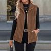 Women S Casual Turn Down Collar Zip Up Vest