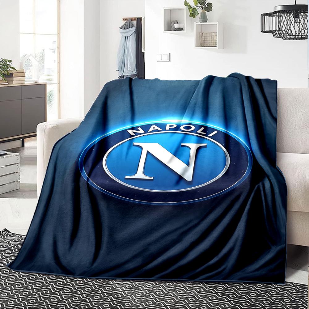 1pc Blanket - NAPOLI LOGO Print Design,Lightweight Blanket for Sofa,Bed- Soft &Warm,Gift for All Seasons