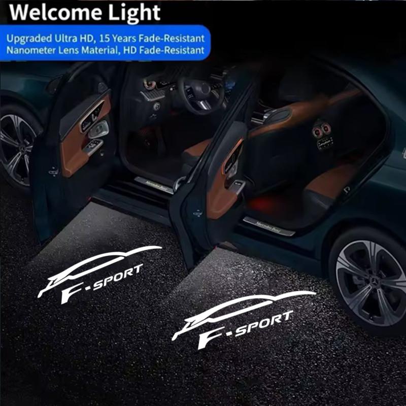 2pcs For Lexus F SPORT ES RX NX LS UX LM LX GX LC RZ IS CT GS RC HS SC TX LB Car Door LED Courtesy Lights Projector Lamp