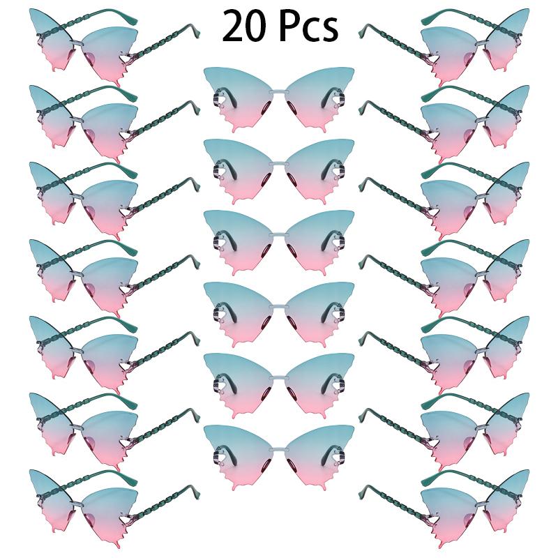 20 Pcs Rimless Butterfly Shaped Sunglasses Women  New In Fashion Multicolor Decor Sun Glasses Trendy Stylish Lady Shades