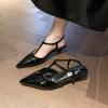 Fashion New Summer Pointed Toe Women Sandals Fashion Singbacks Mules Shoes Ladies Elegant Low Heel Stripper Party Sandals Zapatos Mujer